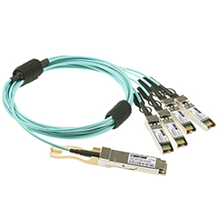 100GBase-AOC 10m QSFP28 To 4x25G SFP28 Active Optical Cable